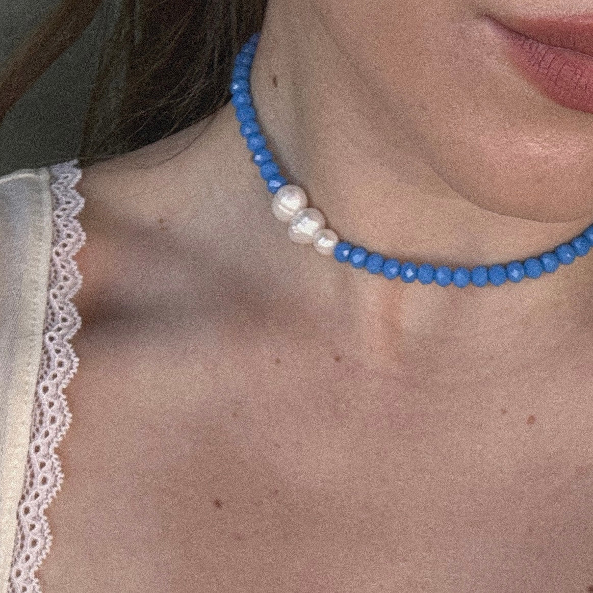 “Azure Pearl” Choker
