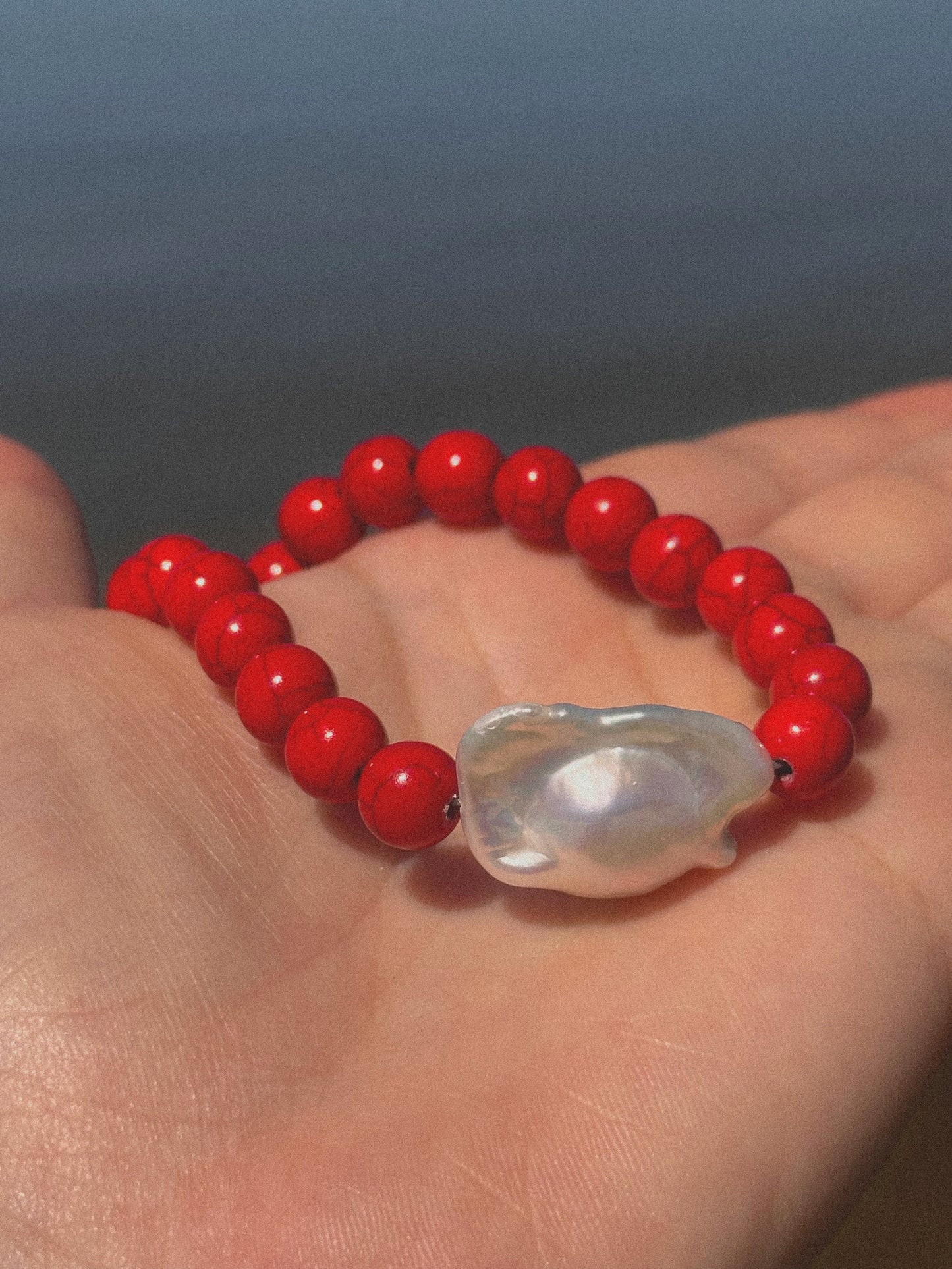 “Red Pearl” necklace