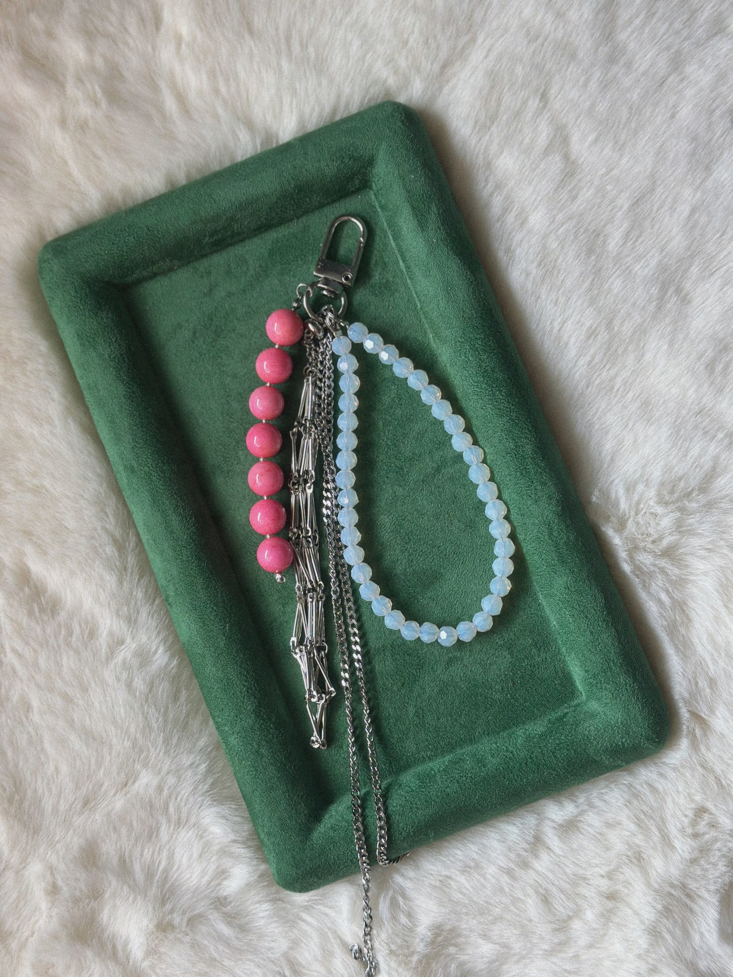 “Pink Coral” lipstick holder keychain