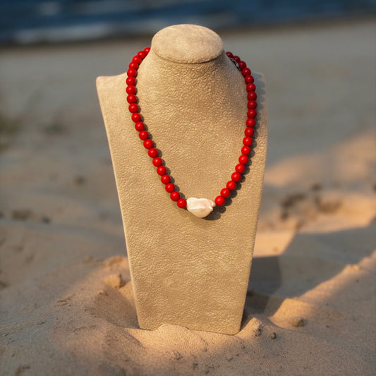 “Red Pearl” necklace