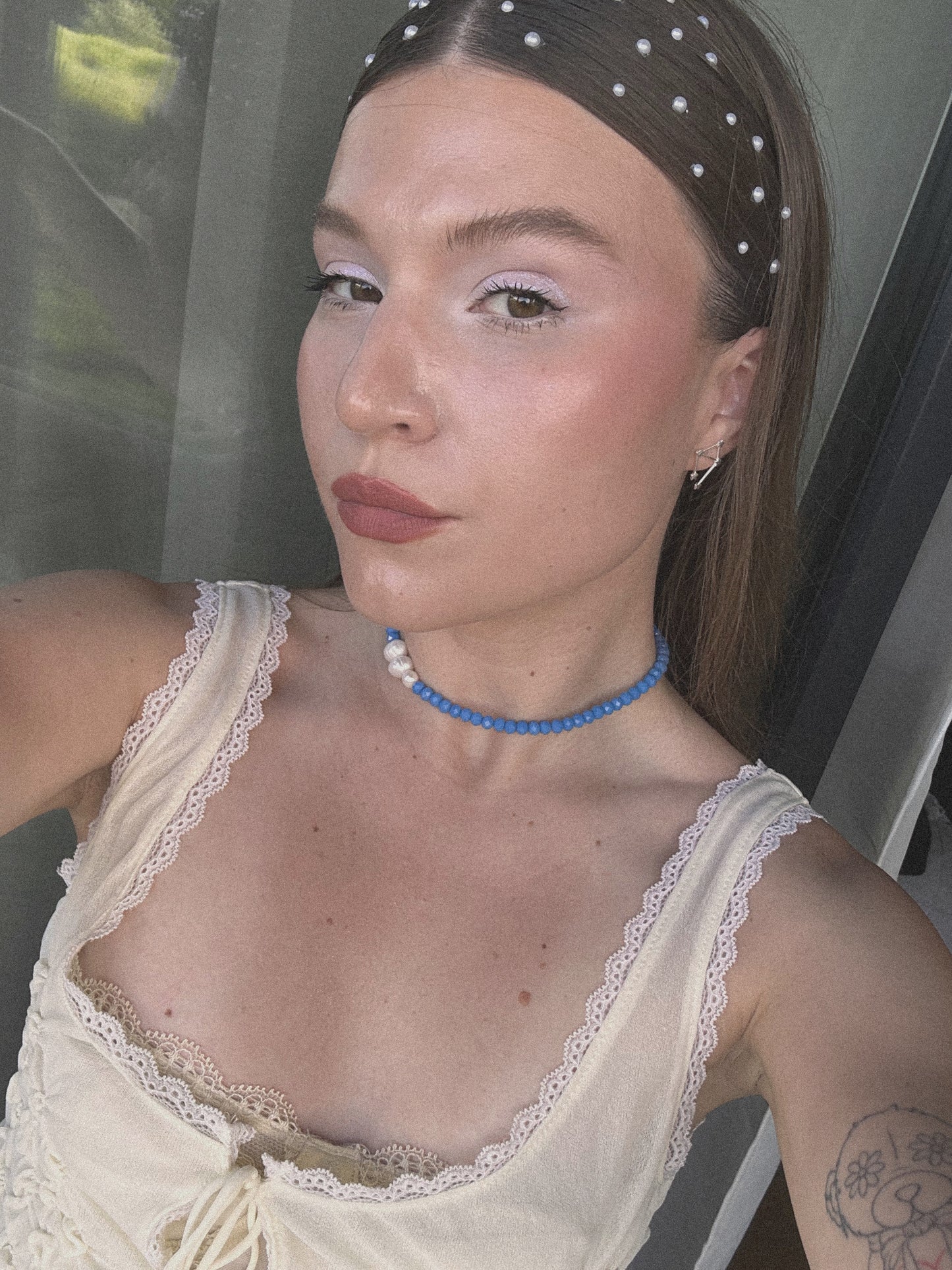 “Azure Pearl” Choker